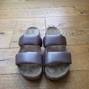 Brunello Cucinelli  Leather Slide Sandals
